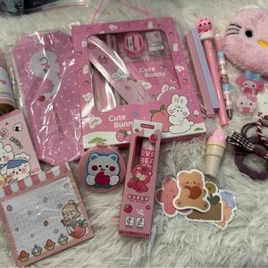 Kawaii hello kitty  Stationery and accessories Set - Pink 15+ products